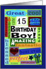 Happy Birthday for 15 year old boy Good Word Subway Art card