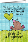 Happy Birthday for Granddaughter-Mole with Balloon card