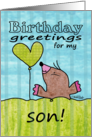 Happy Birthday for Son-Mole with Balloon card