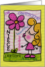 Happy Birthday for Niece- Little Girl with Flower card