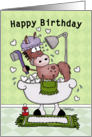 Happy Birthday-Horse Showered with Love card