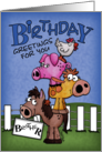 Birthday for Brother Farm Animal Pile Up card