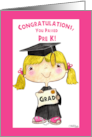 Little Pre-K Graduate Girl-Blond Hair, Brown Eyes card