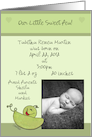 Customizable Baby Announcement-Add Photo-Sweet Pea card