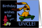 Birthday for Uncle Skateboarding Dog yEARS Fly By card