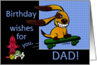 Birthday for Dad Skateboarding Dog yEARS Fly By card