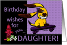 Birthday for Daughter Skateboarding Dog yEARS Fly By card