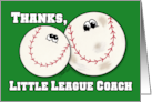 Thanks Little League Coach-Baseball Characters card