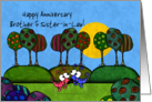 Happy Anniversary to Brother and his Wife-Whimsical Dogs and Trees card