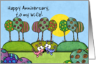 Happy Anniversary to my Wife-Whimsical Dogs and Trees card