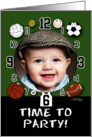 Customizable Birthday Invitation Sports Clock Time to Party card