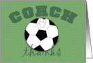 Thank You for Soccer/futbol Coach Soccer Ball Character card