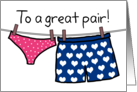 Happy Anniversary to Couple Men and Women’s Underwear card