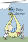 Baby Shower Invitation for Boy-Baby Bundle with Animals card
