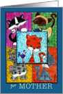 Happy Birthday for Mother Kitty Quilt Patches card