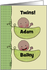 Customizable Congratulations Twins -Unisex-Peapod Babies dark skin card