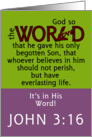 Happy Easter In His Word John 3:16 Scripture card