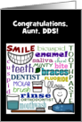 Customizable Congratulations Dentist for Aunt Dental Terms Subway Art card