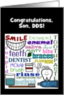 Customizable Congratulations Dentist for Son Dental Terms Art card