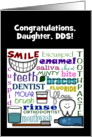 Customizable Congratulations Dentist for Daughter Dental Terms Art card