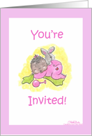 Baby African American Girl-Shower Invite card
