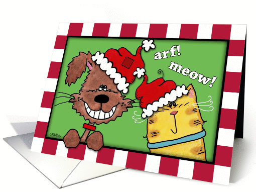 Merry Christmas from the Dog and the Cat card (1009053)