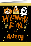 Customizable Halloween for Avery Jack O Lantern Candy Corn Ghost card