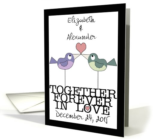 Custom Wedding Invitations-LOVE Birds card (1021865)