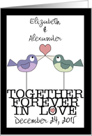 Custom Wedding Invitations-LOVE Birds card