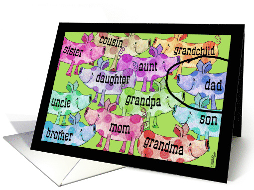 Dad's Birthday Pigs You are ImPORKtant card (1027289)