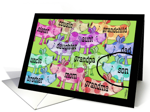 Son's Birthday Pigs You are ImPORKtant card (1027359)