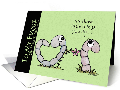 Valentine for Fiance Couple of Worms card (1034425)