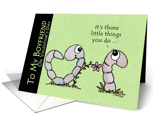 Valentine for Boyfriend Couple of Worms card (1034451)