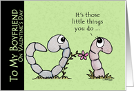 Valentine for Boyfriend Couple of Worms card