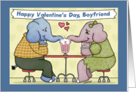 Happy Valentine’s Day for Boyfriend Elephants Share Milkshake card