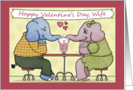 Happy Valentine’s Day for Wife Elephants Share Milkshake card