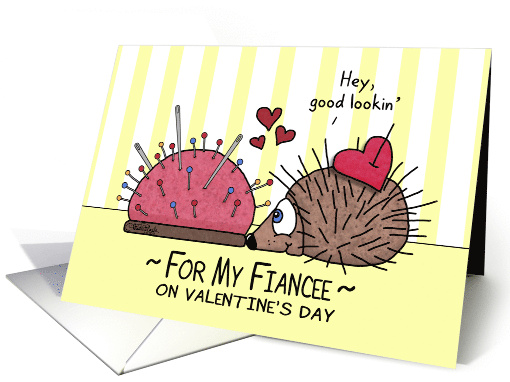 Valentine's Day for Fiancee Porcupine Hedgehog and Pin... (1043525)