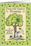 Happy Easter to Grandparents Bunny Resting under a Tree card
