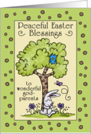 Happy Easter to Godparents Bunny Resting under a Tree card