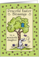 Happy Easter to Daughter Bunny Resting under a Tree card