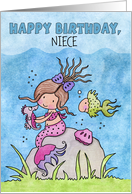 Customizable Birthday for Niece Mermaid Friends card