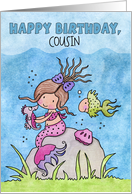 Customizable Birthday for Cousin Mermaid Friends card