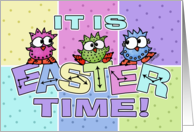 Easter Owl Time for Easter Owls and Letter Clocks card