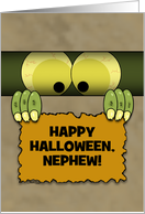 Customizable Happy Halloween for Nephew Monster in a Box card