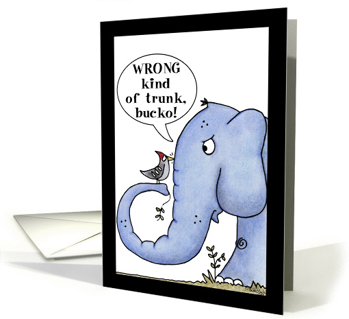 Apology/I'm Sorry-Elephant and Woodpecker Misunderstanding card