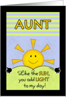 Happy Birthday to Aunt Add Light to My Day card