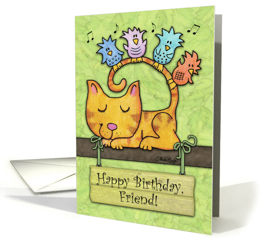 Customizable Birthday for friend Kitty and Birds in Tree... (1076406)