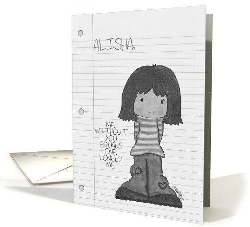 Customizable Missing You-Little Black/White Kawaii Girl... (1080150)
