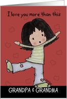 Anniversary for Grandparents-Little Kawaii Girl with Open Arms card