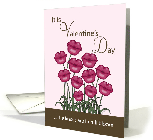 Happy Valentine's Day to my Wife Lip Shaped Flowers card (1081884)